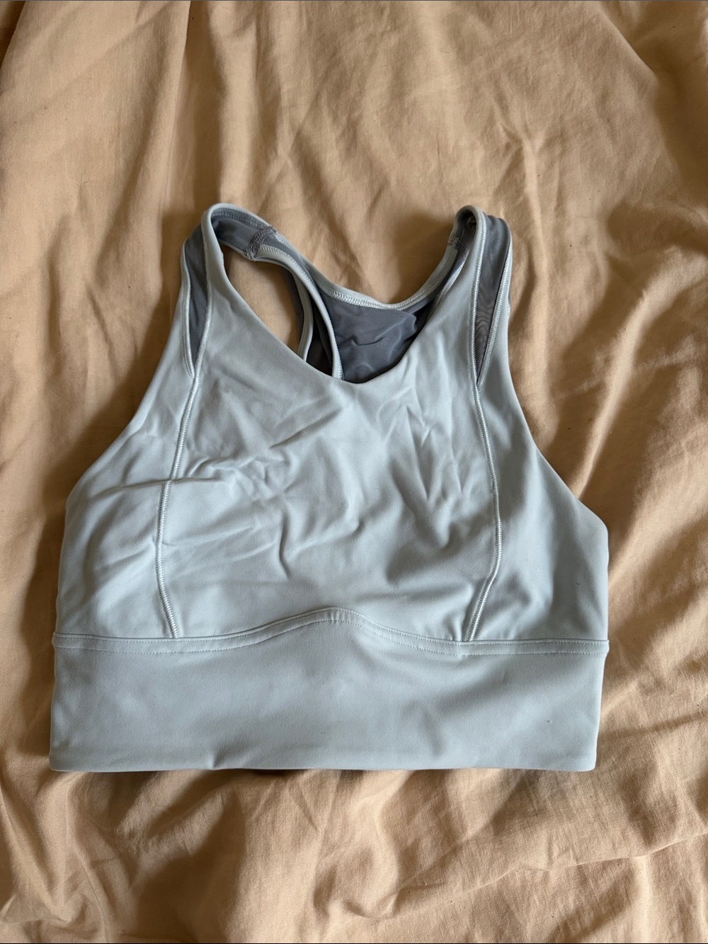 lululemon athletica Light Blue High-Neck Racerback Sports Bra